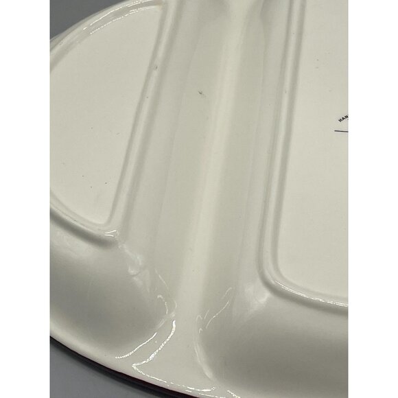 Pier 1 serving tray hand-painted dolomite 3 sections grapes and pear READ - Picture 6 of 8